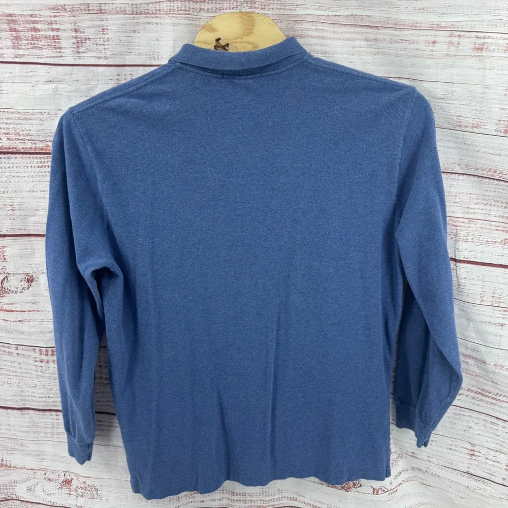 Polo Ralph Lauren  Polo Shirt Mens XL Blue Long Sleeve Cotton Casual‎